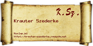 Krauter Szederke névjegykártya